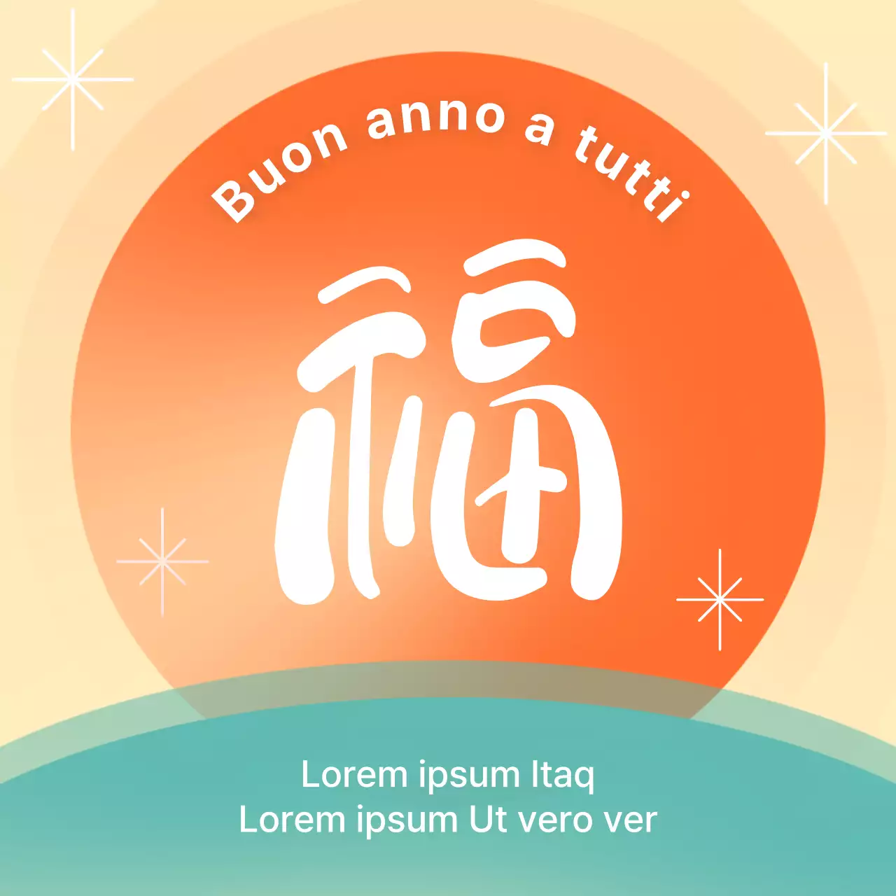 Promuovere un modello di vacanza orientale in arancione e menta