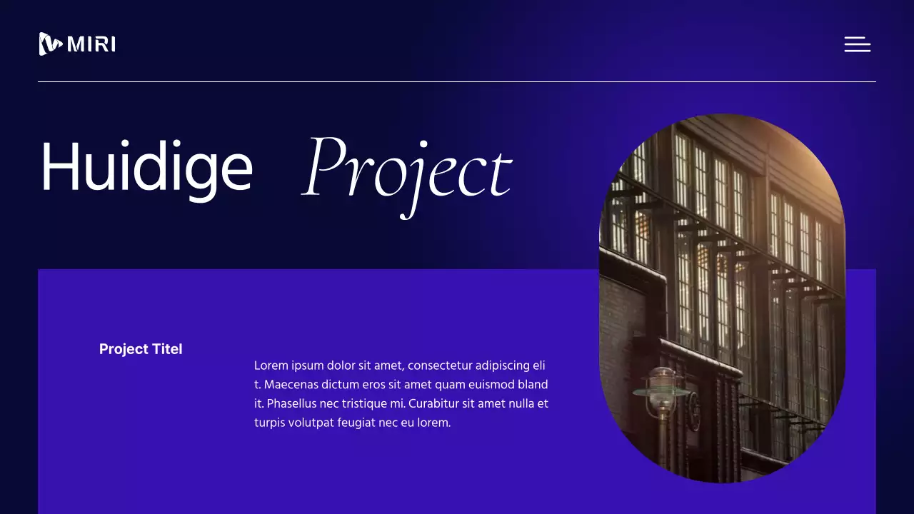 Modern, professioneel zakelijk profielmateriaal in paars en wit