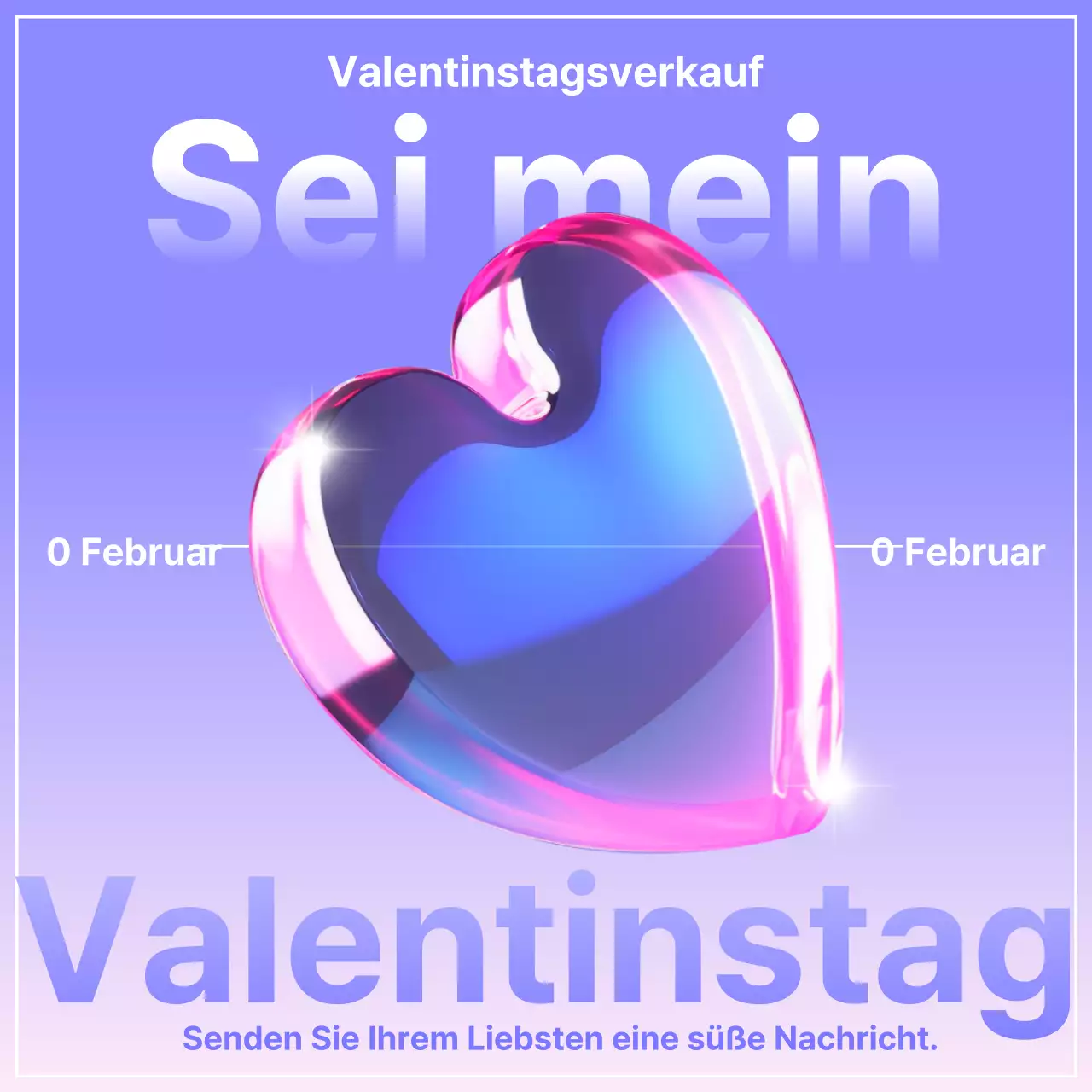Kitschiger Cyber-Flyer zum Valentinstag in Rosa