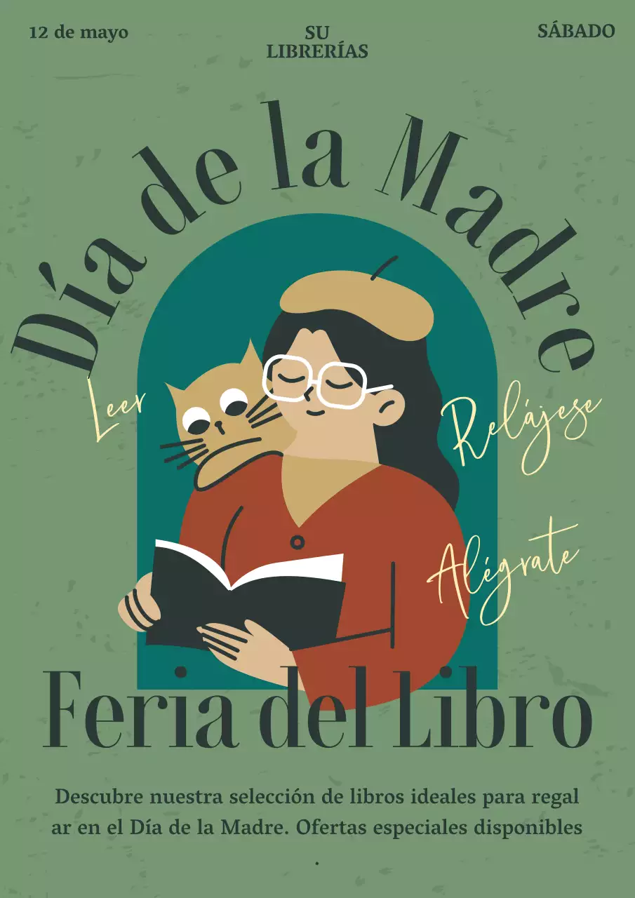 Promociona una feria del libro vintage del Día de la Madre en caqui