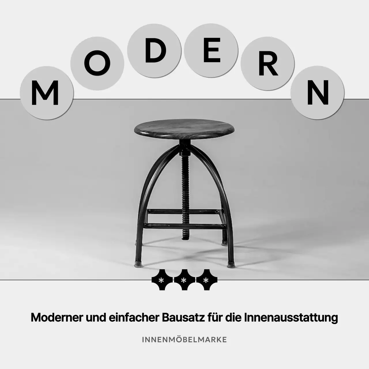 Schwarz-weiße minimalistische Innenraumpfosten der Marke