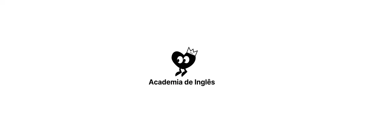 Um conceito giro de academia de língua inglesa com personagens de coração