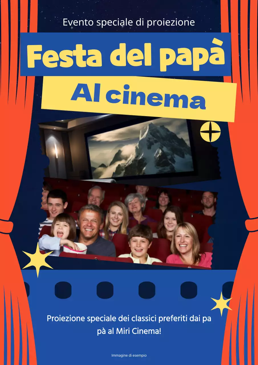 Fascino blu e rosso per la festa del papà al cinema Pubblicità