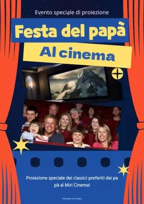 Fascino blu e rosso per la festa del papà al cinema Pubblicità