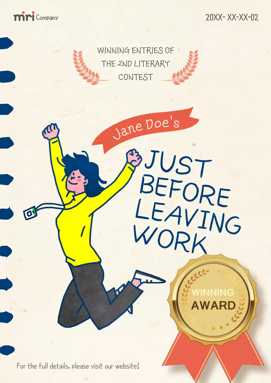 Beige Simple Literary Award Announcement Poster