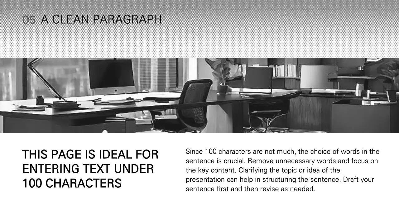 A simple black and white layout variation presentation