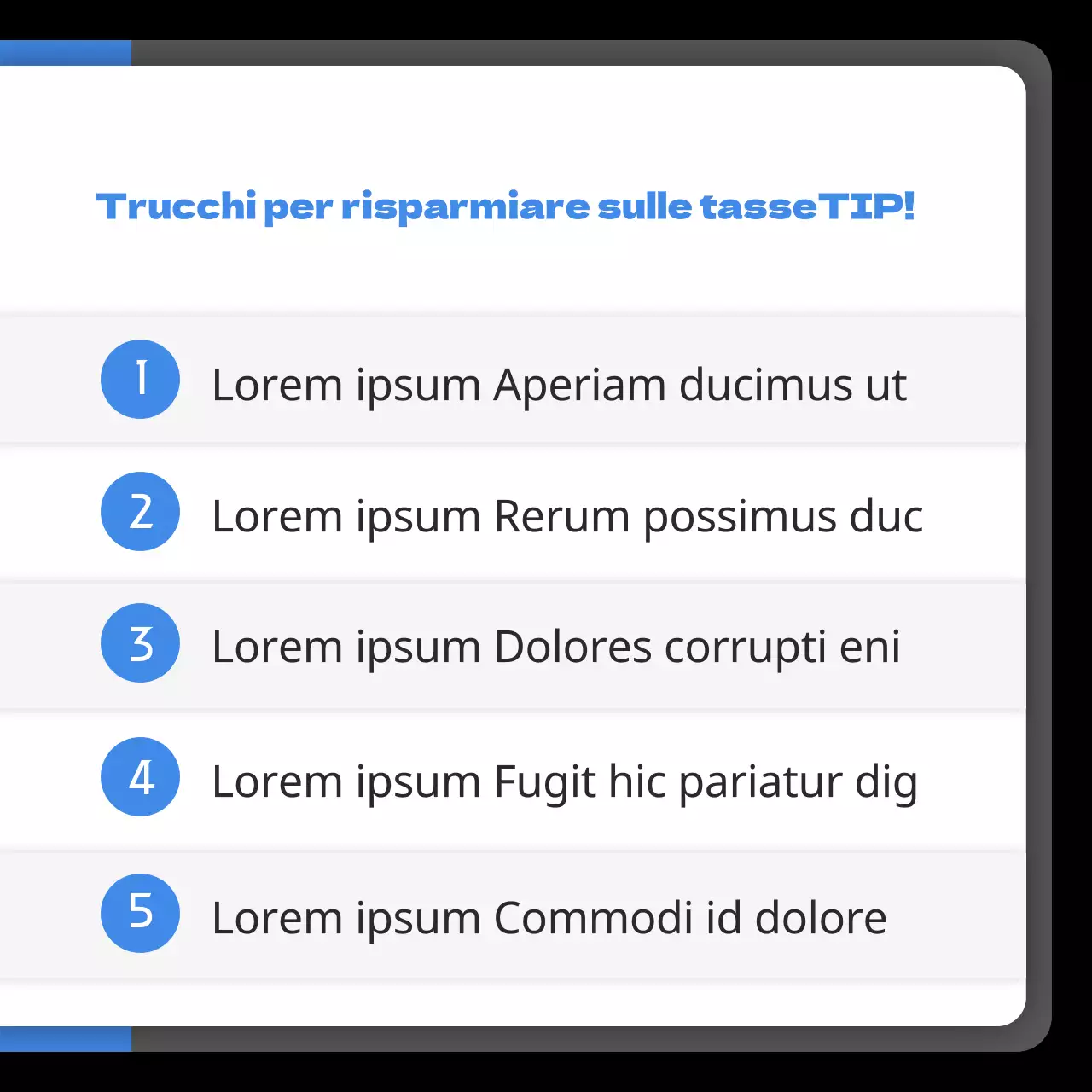 Contabilità fiscale evidenziata in nero e blu