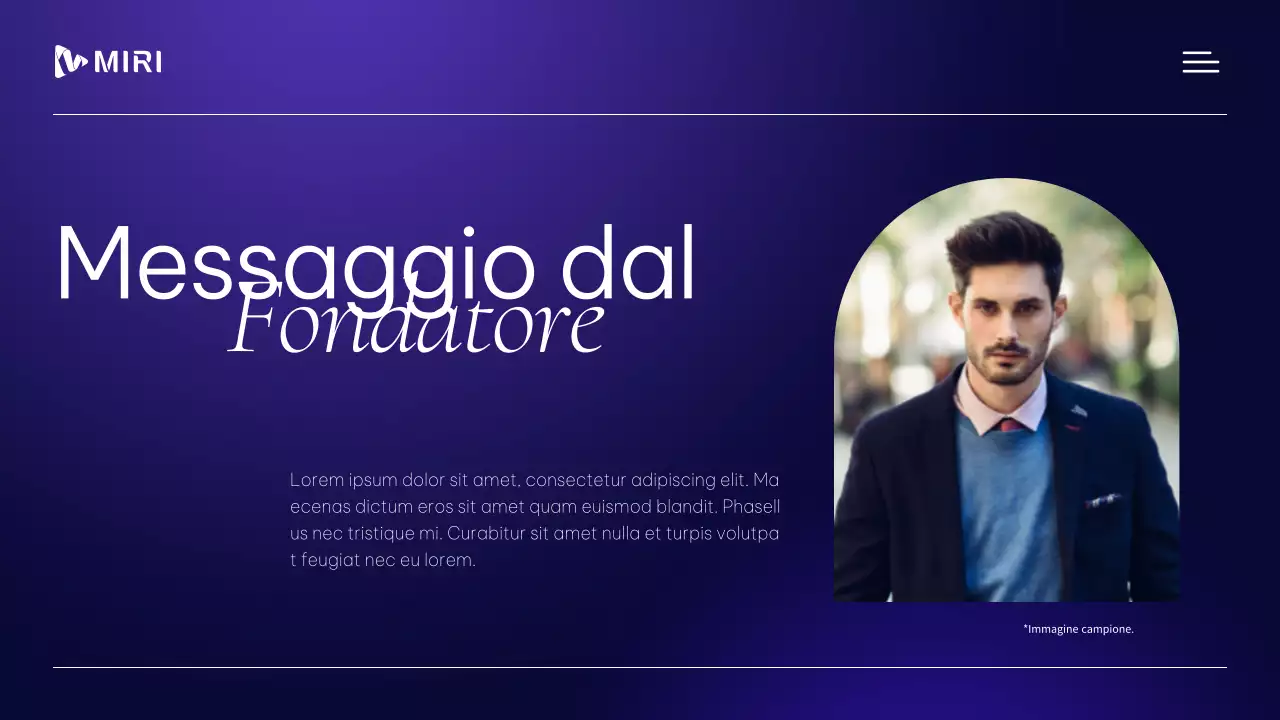 Materiali moderni e professionali per il profilo aziendale in viola e bianco