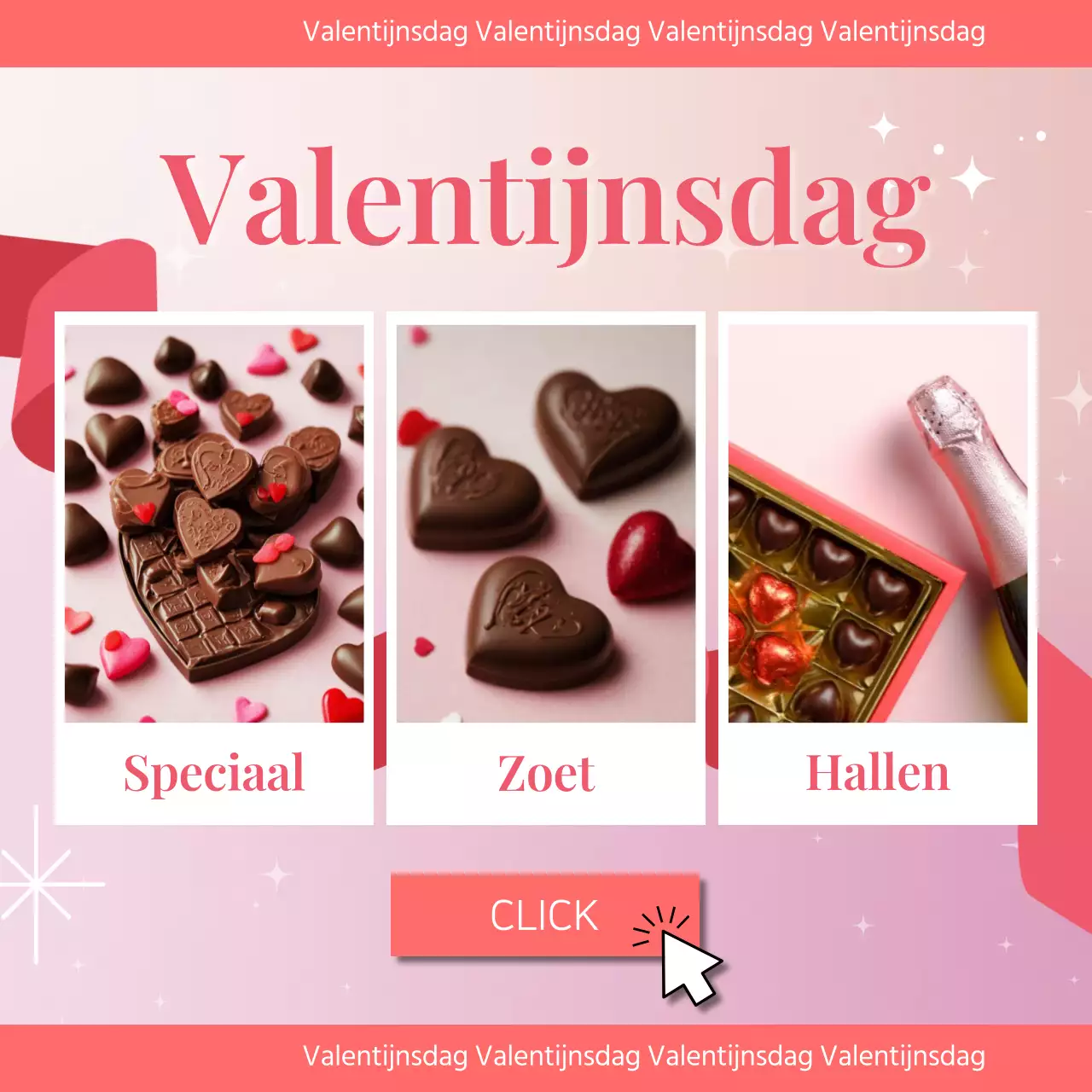 Een luxe Valentijnsadvertentie in bruin en rood