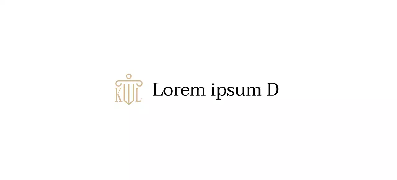 Een advocatenkantoor met klasse met een goud geïllustreerd logo