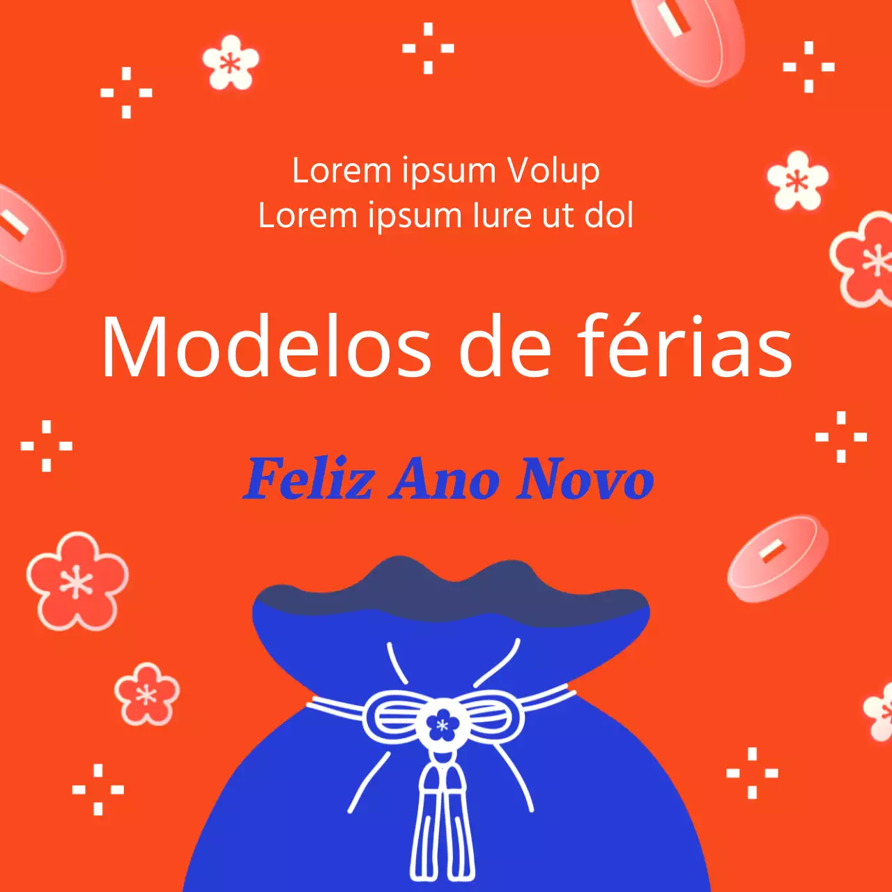 Promover um modelo de férias oriental em vermelho e azul