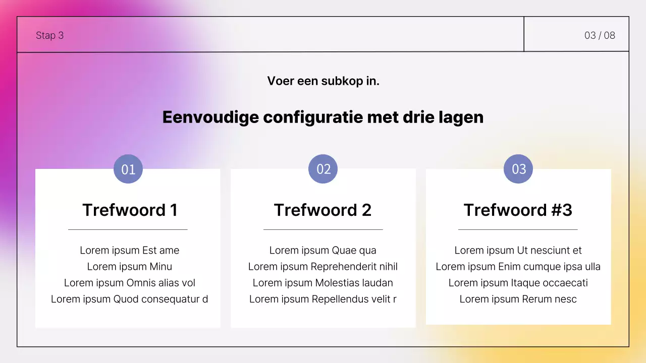 Eenvoudige, presentabele handgeschreven rapporten in paars en geel