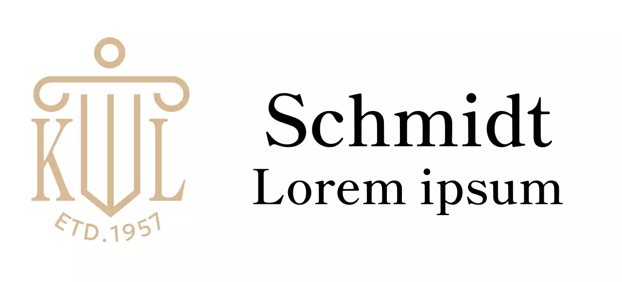 Eine Anwaltskanzlei mit edler Ausstrahlung und einem goldfarbenen Logo