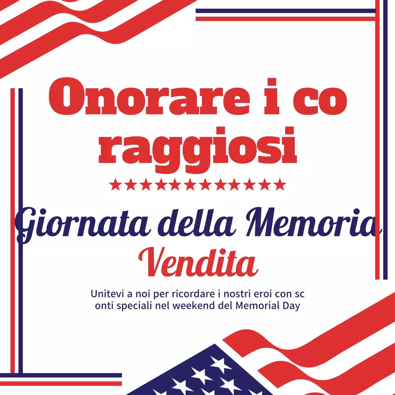 Promuovere le vendite rosse e blu del Memorial Day degli Stati Uniti