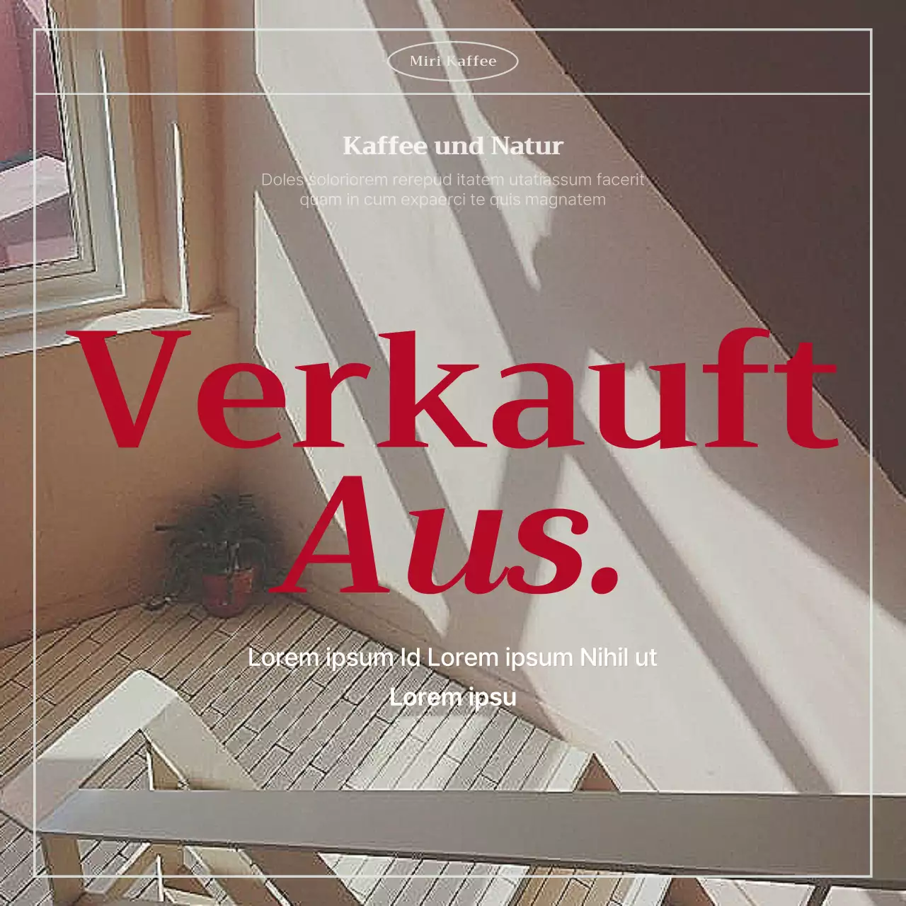 Vintage-Café-Ankündigung in Mint und Rot