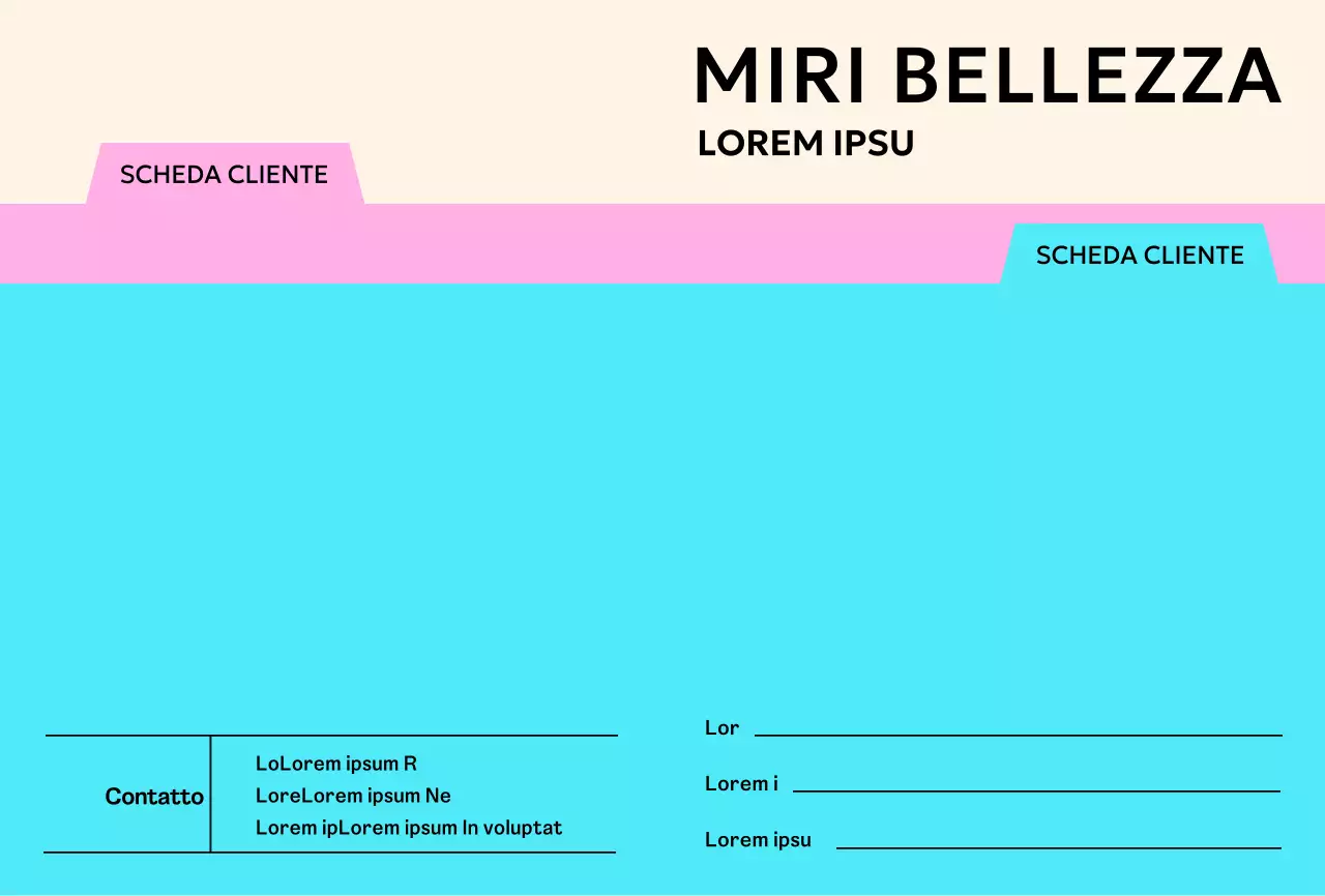 Carte per l'assistenza ai clienti con un concetto di cartella dai colori vivaci
