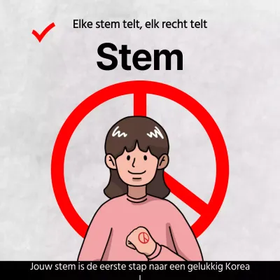 Een minimalistische rood-zwarte verkiezingspromotie