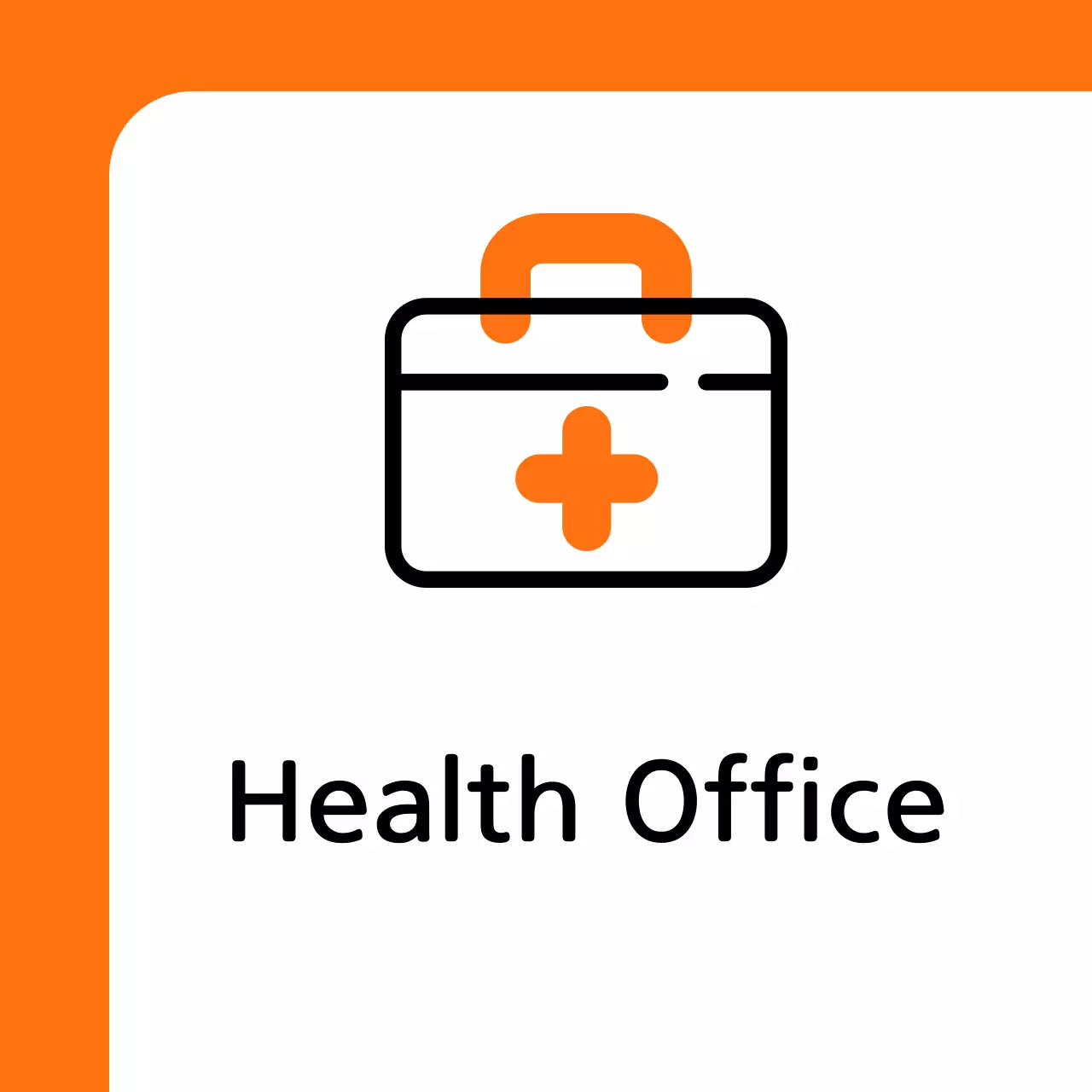 Tanda pusat kesehatan berwarna oranye