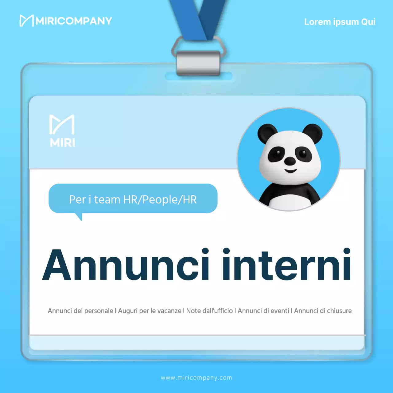 Moderno planner per annunci aziendali di un anno in bianco e azzurro