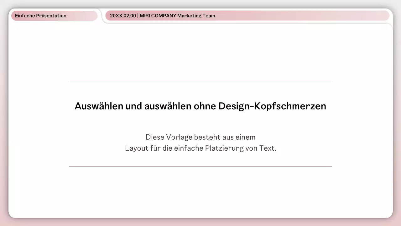 Ein einfaches rosa-weißes Business-Layout