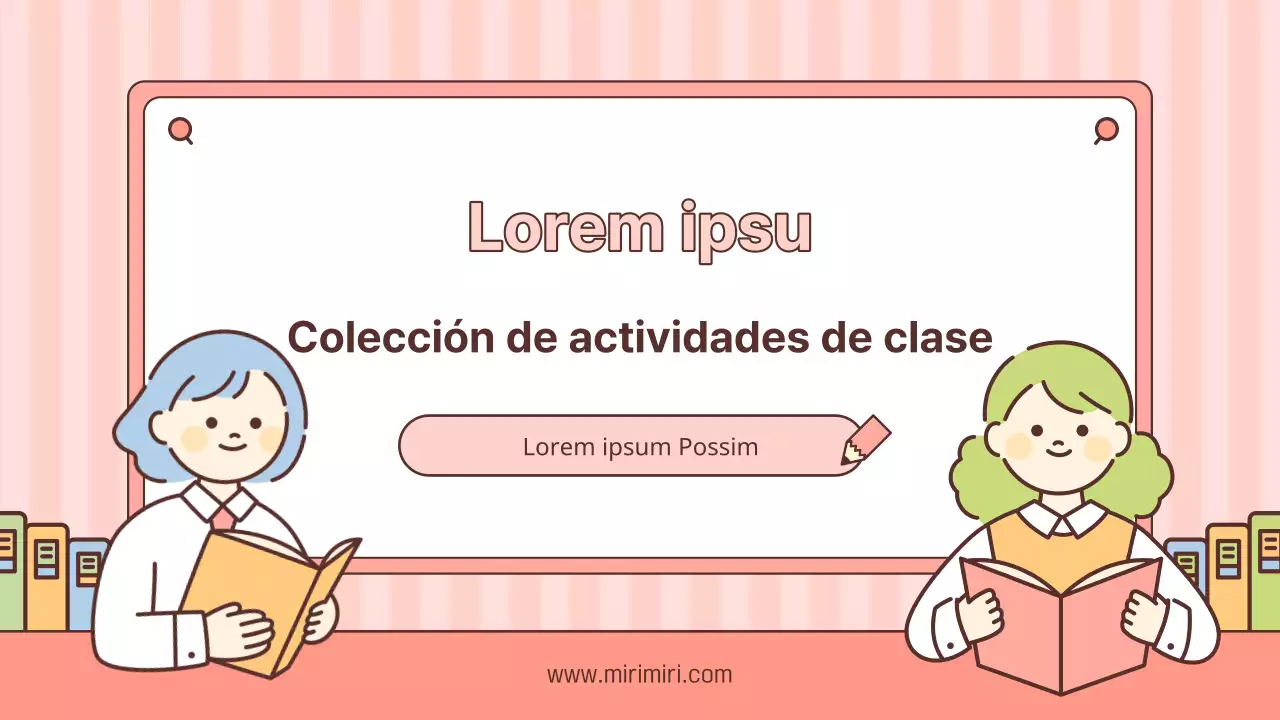 Centro rosa y amarillo Colección de actividades para el aula post