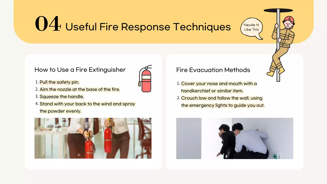 Yellow Professional Fire Guide Presentation