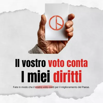 Un semplice spot elettorale rosso e grigio