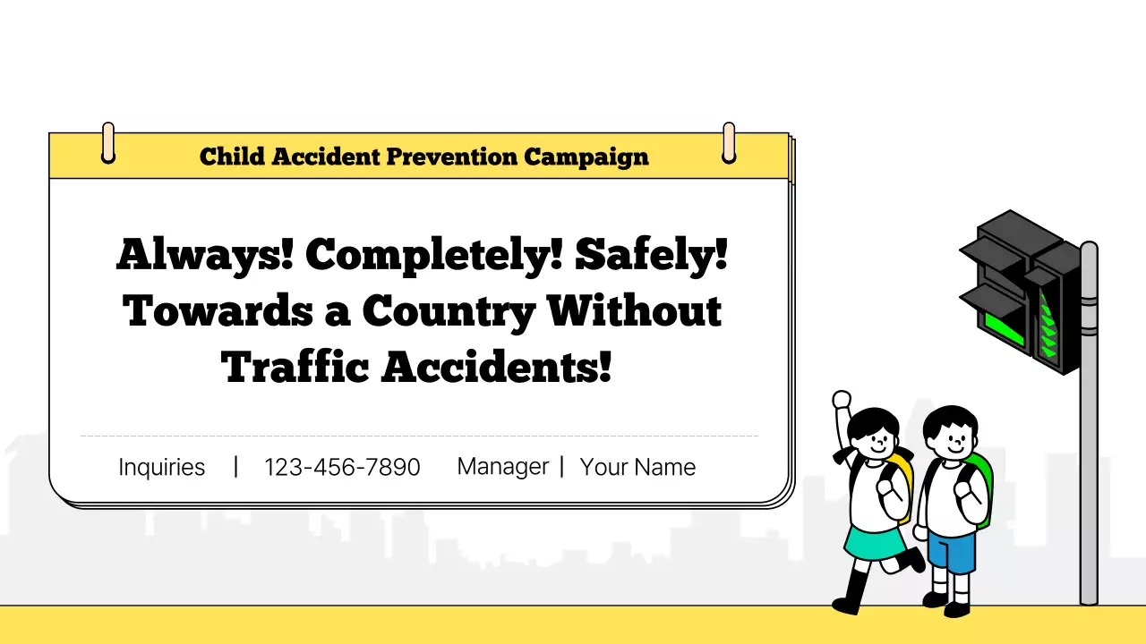 Yellow Simple Traffic Safety Guide Presentation