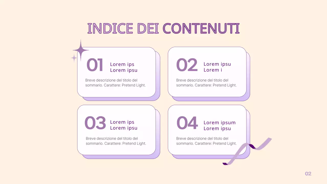 Una semplice presentazione PM in giallo e viola