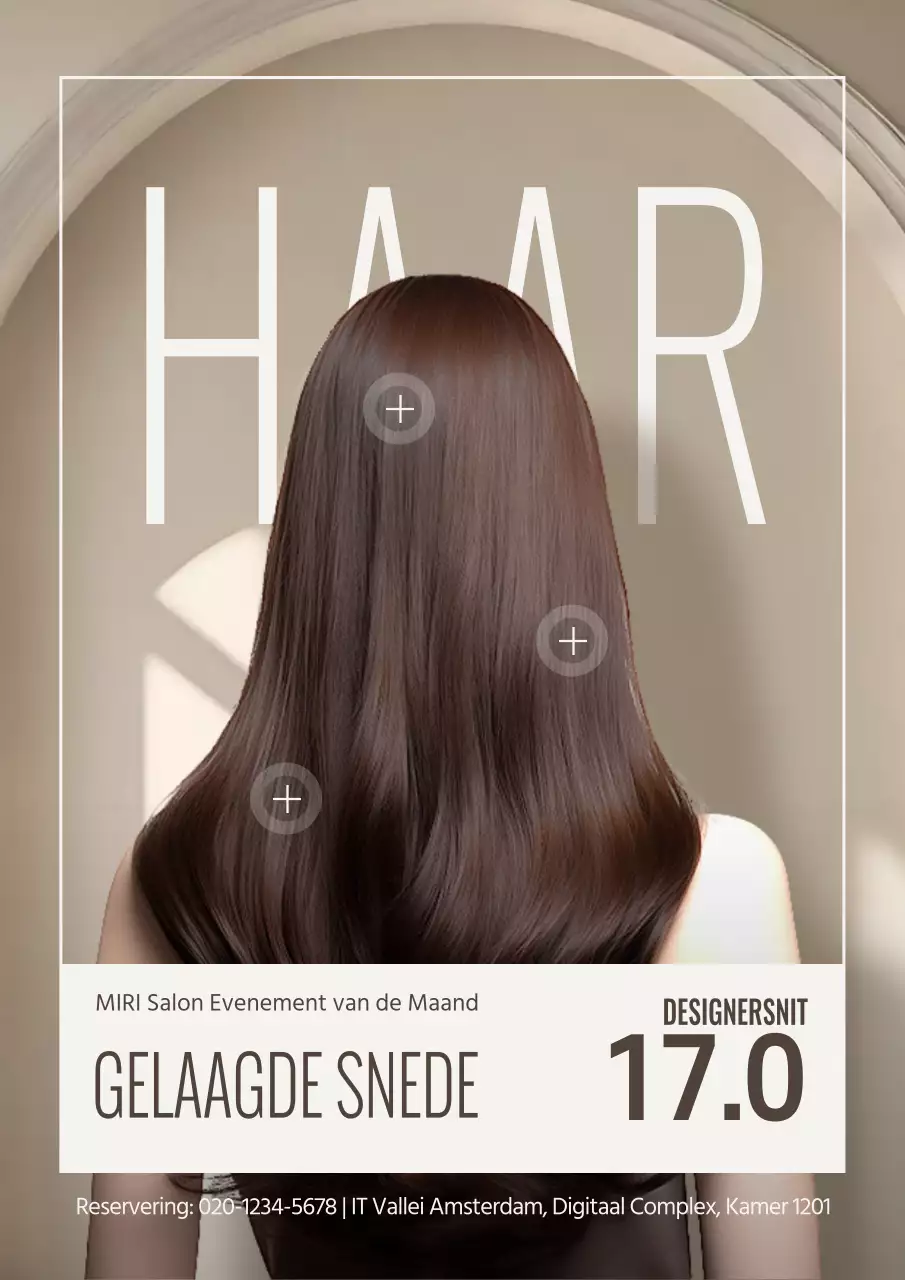 Promoot een modern salonevenement in ivoor en bruin