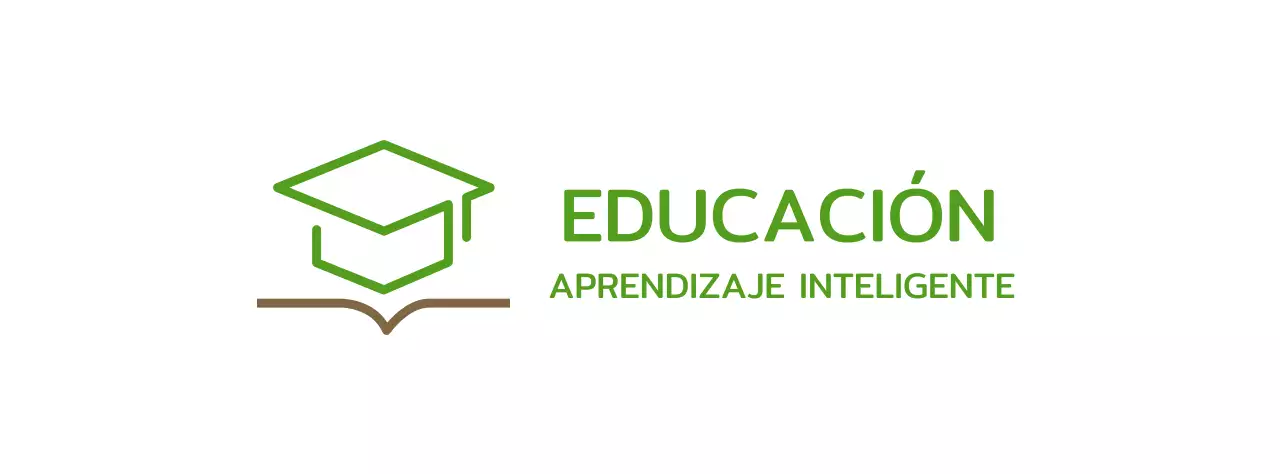 Aprendizaje inteligente con gorra verde de soltero y logotipo de ilustración de libro