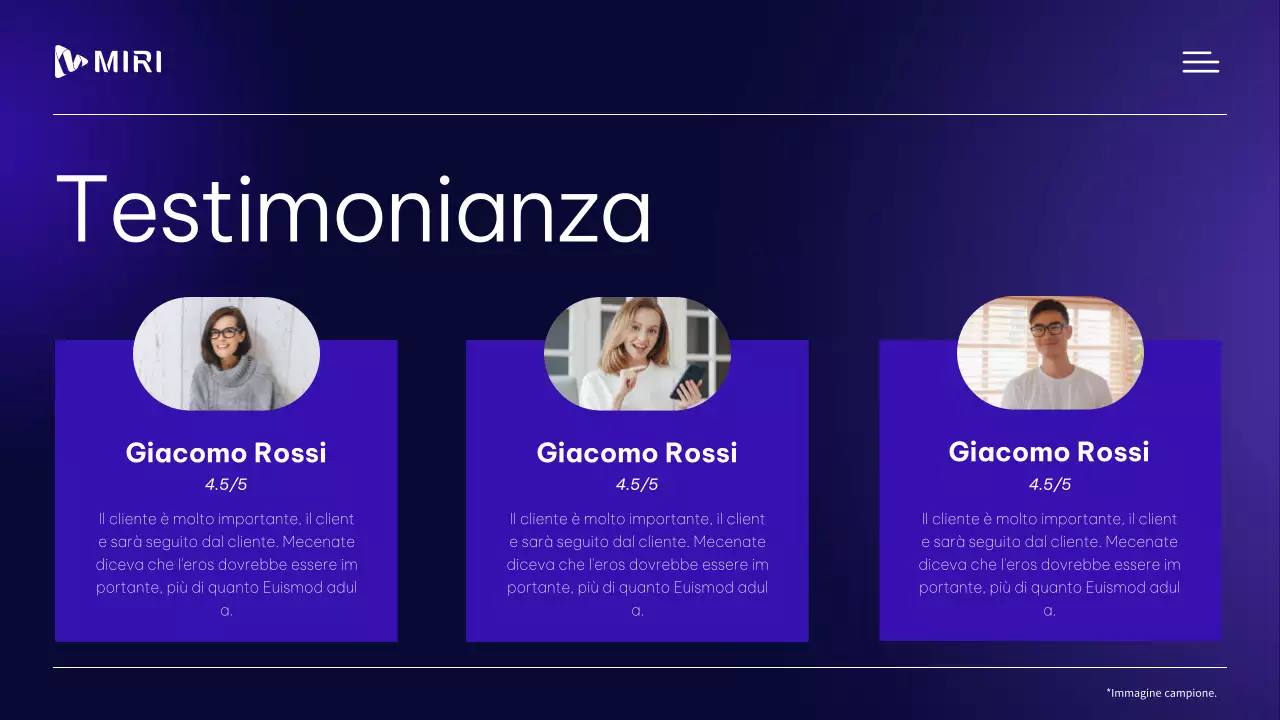 Materiali moderni e professionali per il profilo aziendale in viola e bianco