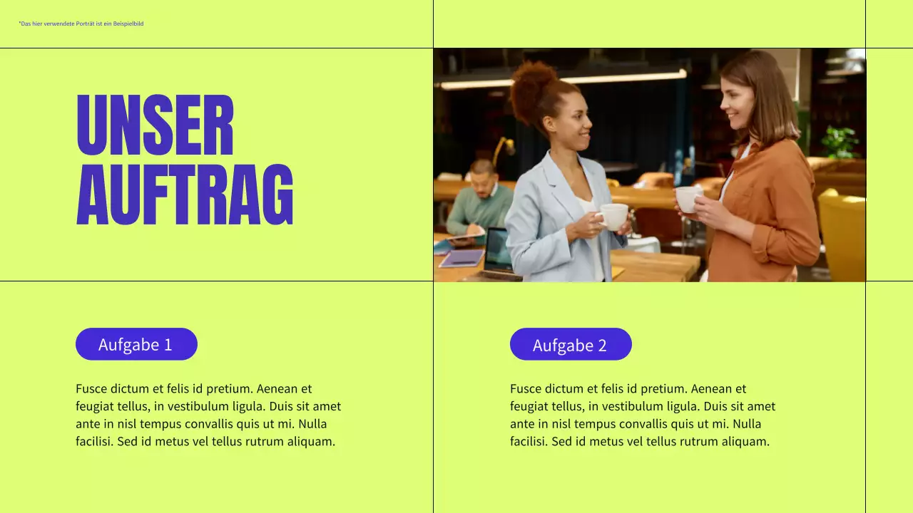 Blaues und neonfarbenes modernes Business-Profilmaterial