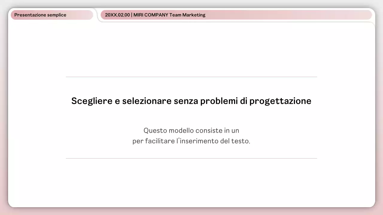 Un semplice brief di layout aziendale in bianco e rosa