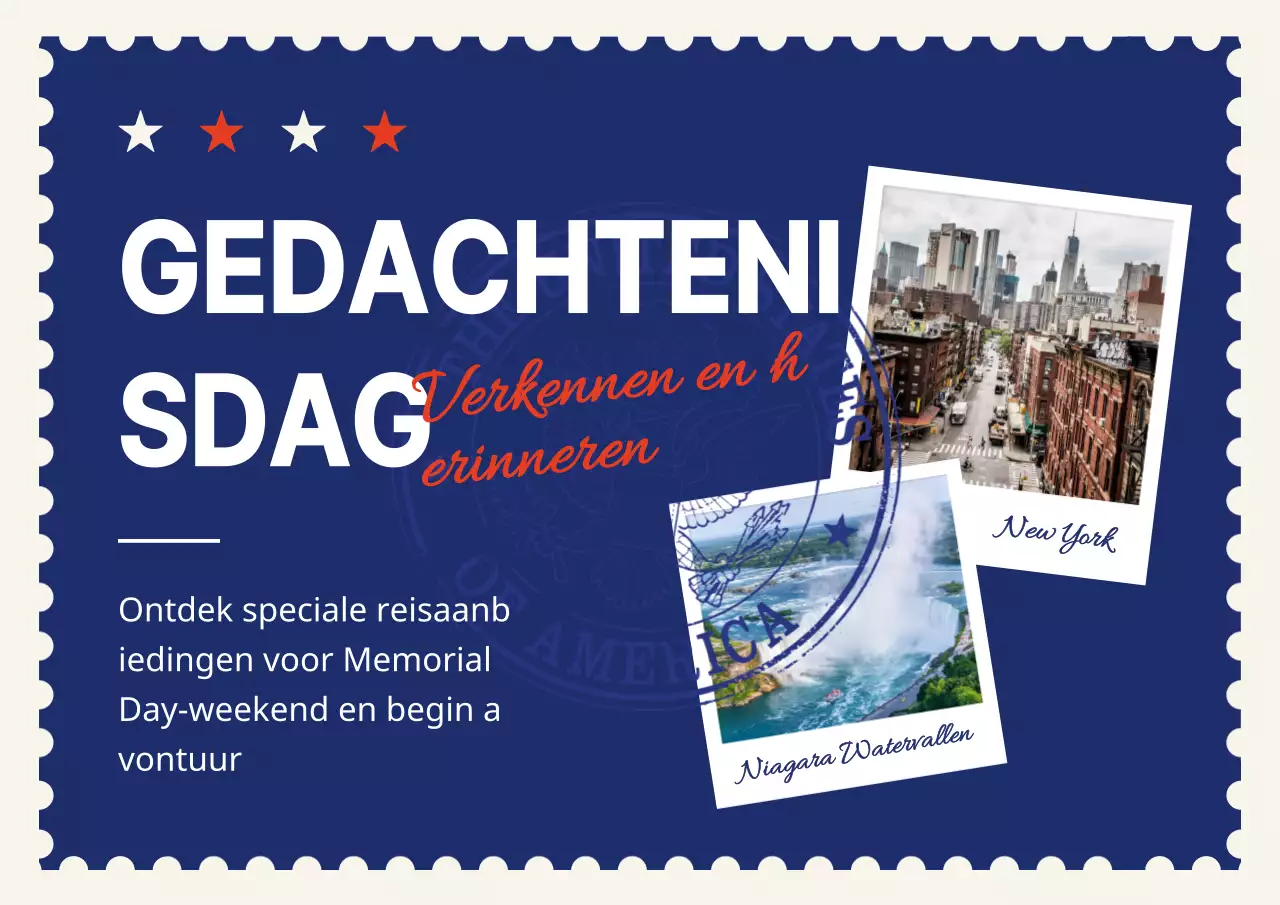 Marine en wit Vintage Memorial Day Gateways Advertentie