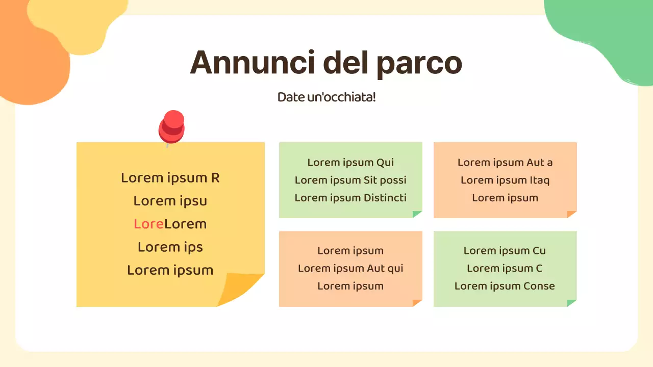 Presentazione di orientamento per l'asilo nido giallo