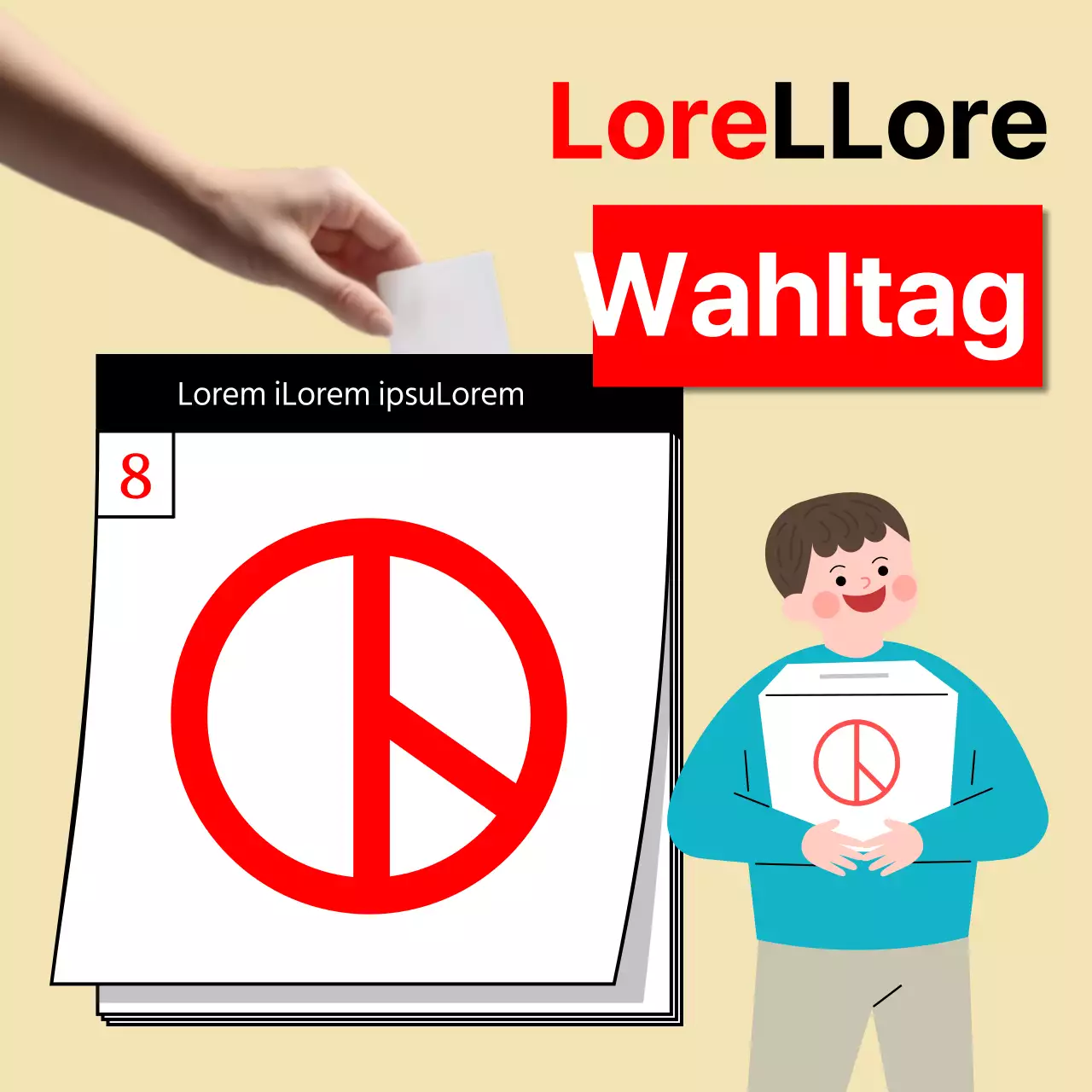 Eine einfache rot-gelbe Wahlkampagne