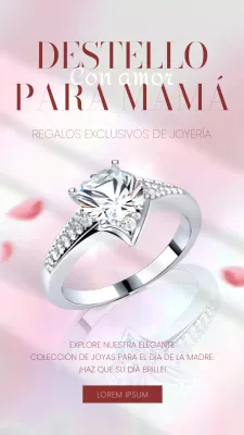 Elegante publicidad rosa y roja para el Día de la Madre