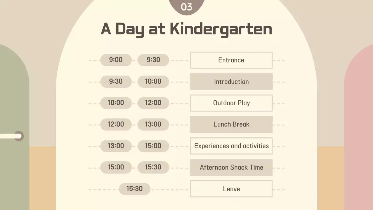 베이지색 심플 유치원 오리엔테이션 프레젠테이션