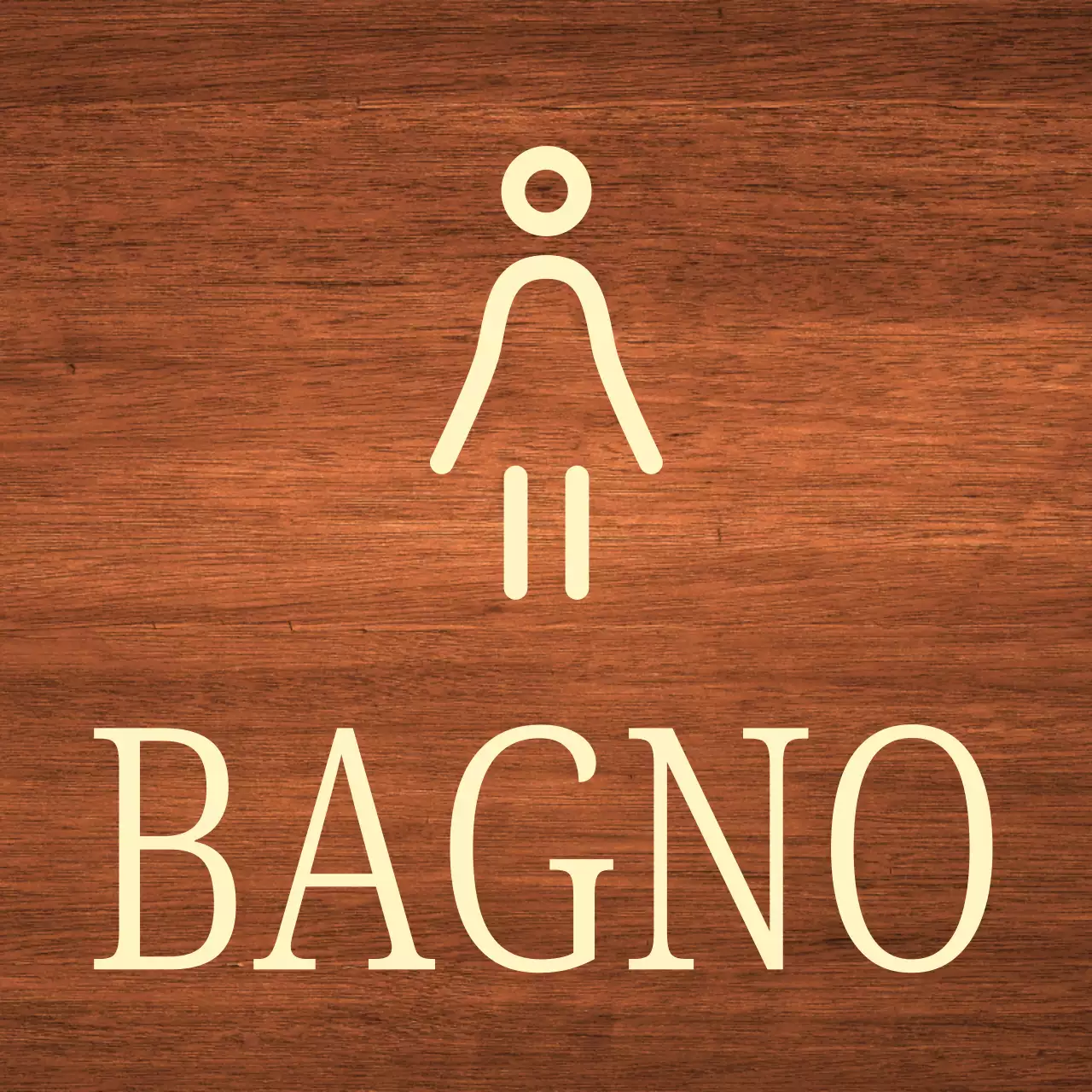 icona donna beige posizione della toilette