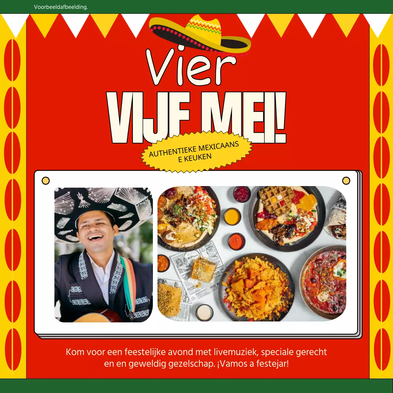 Rood en Groen Kitsch Mexicaans Restaurant Event Publiciteit