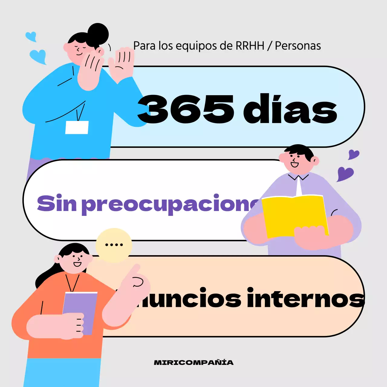 Anuncio de un año de HR gris y arco iris