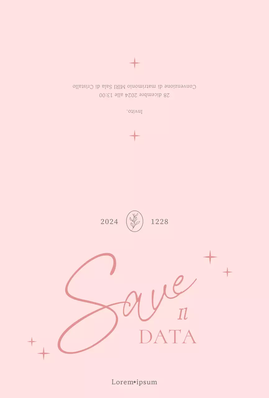 Invito elegante con carattere corsivo rosa tono su tono