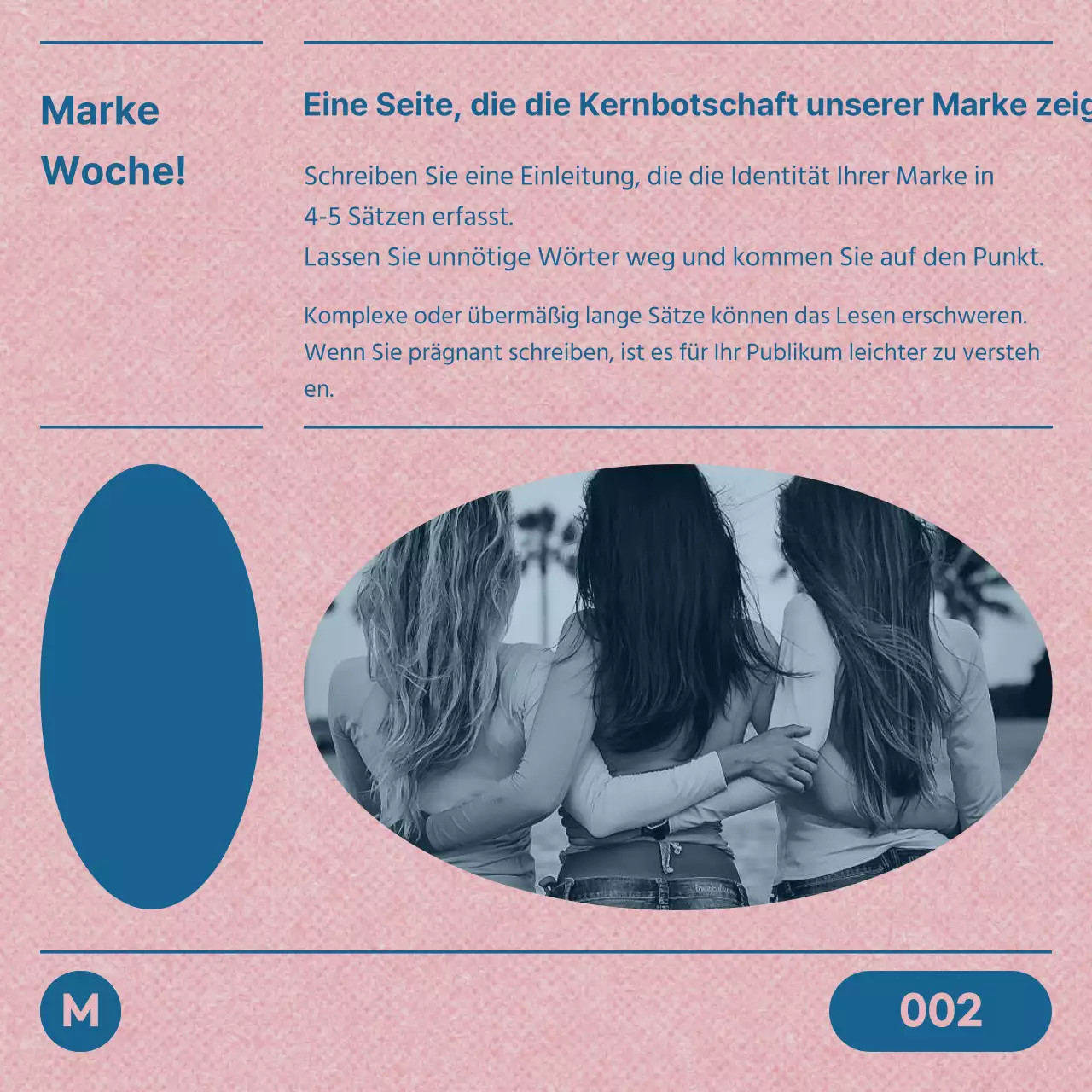 Ein trendiges Markenstatement in Rosa und Blau