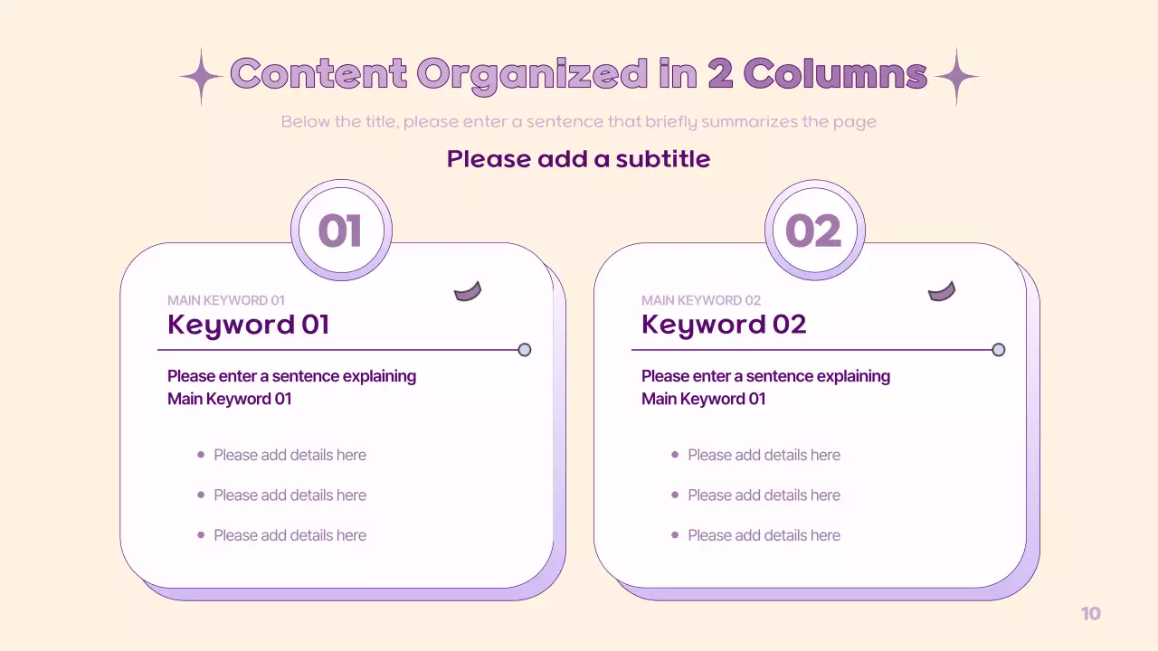 A simple PM presentation in yellow and purple