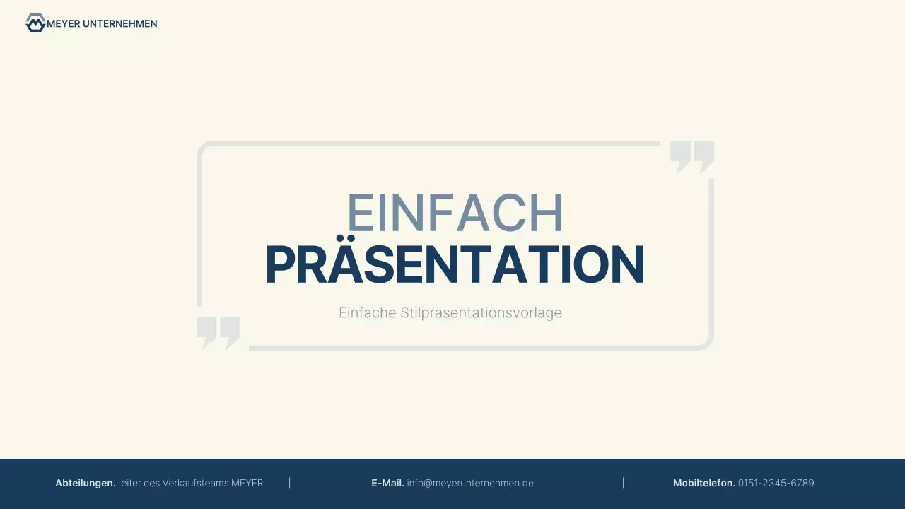 Einfacher Präsentationsbericht in Hellblau und Marineblau