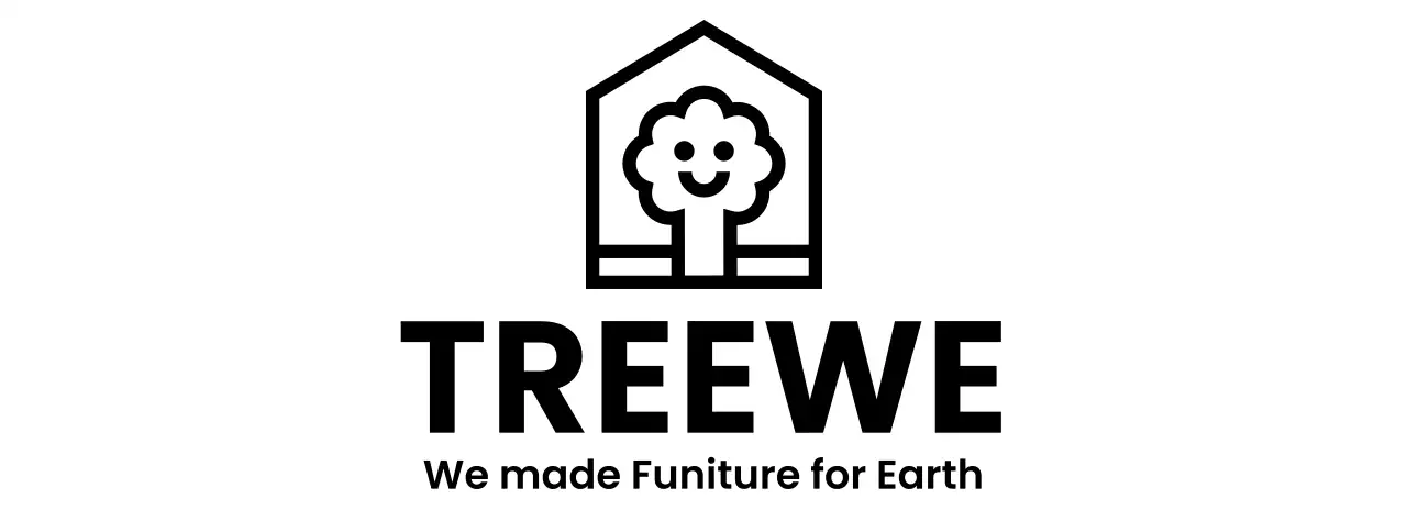 Furniture company design with brand logo featuring a tree in a house