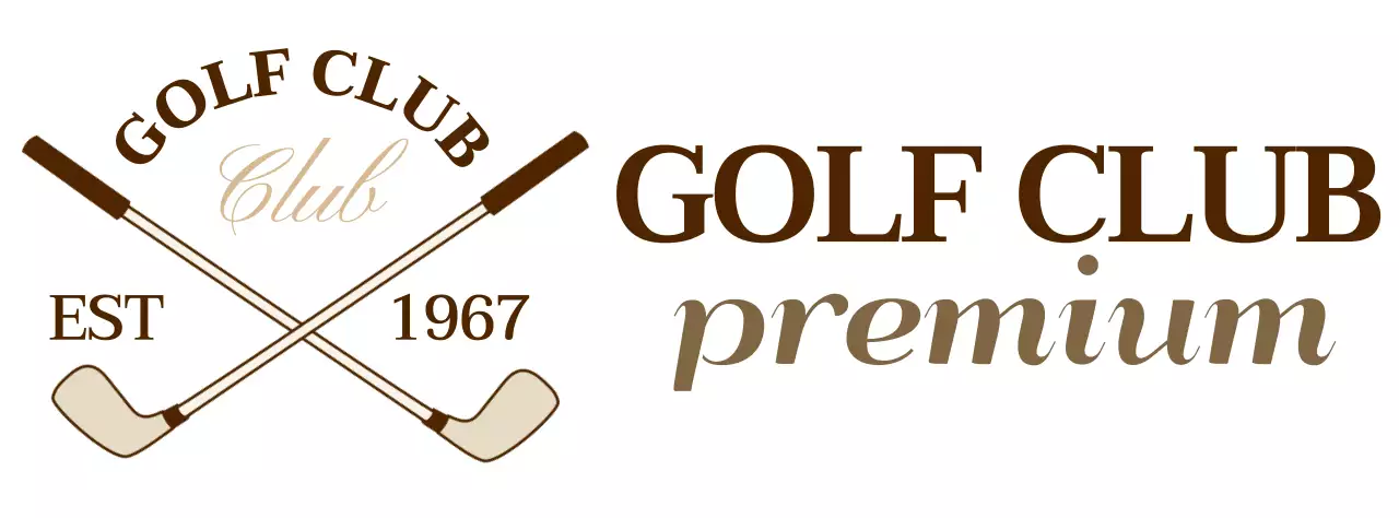 A golf club with a brown golf club logo for a classy look.