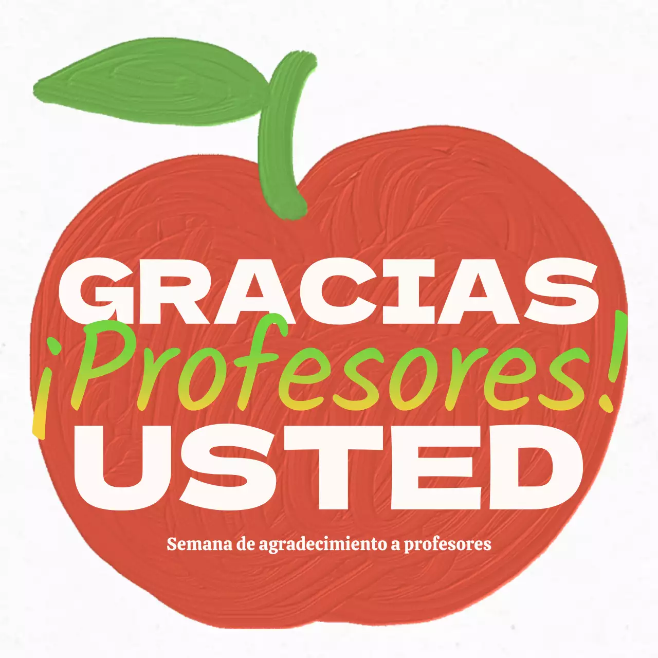 Sencilla campaña del Día del Maestro con manzanas rojas