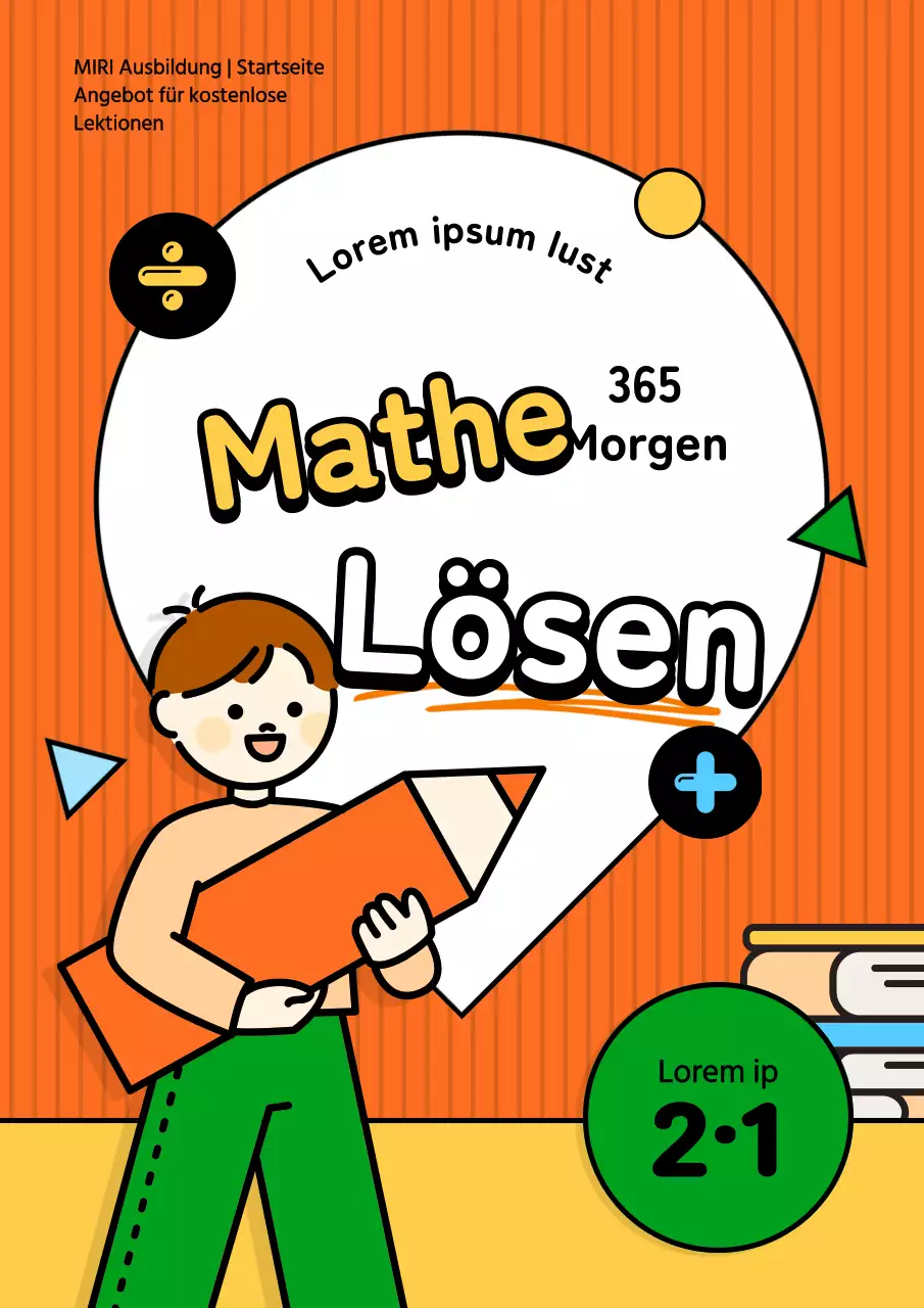 Ein schönes orange-grünes Mathebuch für die Grundschule